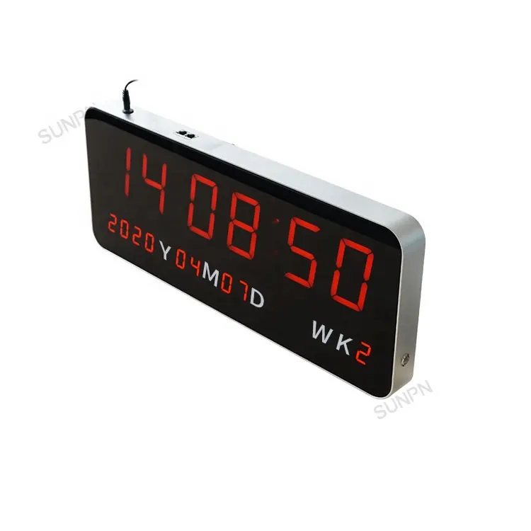 NTP 6 digit 7 segment digital led clock display led digital wall clock