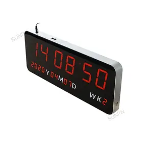 NTP 6 digit 7 segment digital led clock display led digital wall clock