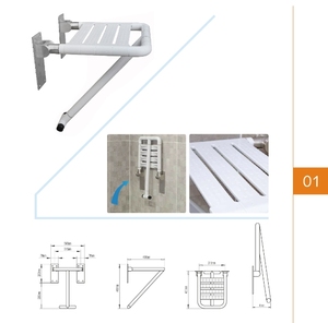 Asiento de Ducha Plegable de Acero Inoxidable <span class=keywords><strong>para</strong></span> Baño, Montado en la Pared, Asiento de Ducha de Seguridad <span class=keywords><strong>para</strong></span> Discapacitados - Product Image 4