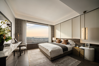 Ensemble de mobilier d'hôtel de luxe italien sur mesure pour suite présidentielle, canapé de salon, lit de chambre principale, bois, appartement, villa