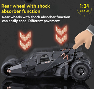 Modello di auto 1:24 con licenza Dark Knight Man in lega modello di auto di simulazione auto con suono e luce da collezione in metallo modellino di veicolo - Product Image 6