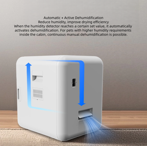 صندوق تجفيف للكلاب والقطط الصغيرة مع شاشة تعمل باللمس وجهاز تحكم عن بعد، مع الأوزون والأشعة تحت الحمراء، خزانة تجفيف هادئة للغاية للاستخدام المنزلي - Product Image 4