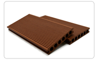 Plancher de terrasse composite moderne pour jardin, antidérapant, imperméable, résistant aux UV, couleur teck, 150*22mm, co-extrusion extérieure