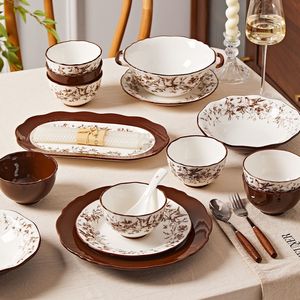 Fast Delivery Customized Color Stoneware Dinnerware <b>Sets</b> Exquisite Vintage Classic Eco-Friendly Dishwasher <b>Microwave</b> Oven Safe - Product Image 5