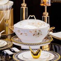 Vaisselle en Porcelaine Fine – Ensembles Personnalisables Luxe Léger Élégance Vintage Peints à la Main Compatibles Micro-ondes