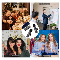 Microphone Lavalier sans Fil PIX-LINK K9 Nouveau 2,4 GHz - Mini Condensateur Portable avec Lumières LED pour Interviews, Streaming en Direct, TikTok