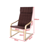 Fauteuil moderne confortable en bois massif avec coussin rembourré, style relaxant, meubles de salon