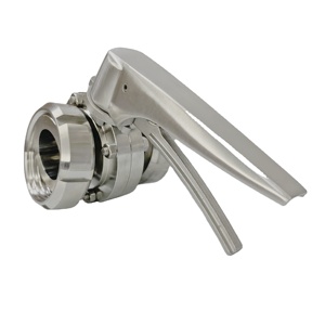 Vanne papillon sanitaire à chargement rapide en acier inoxydable à raccord Tri-Clamp forgé pour l'eau - Catégorie de produit premium - Product Image 1