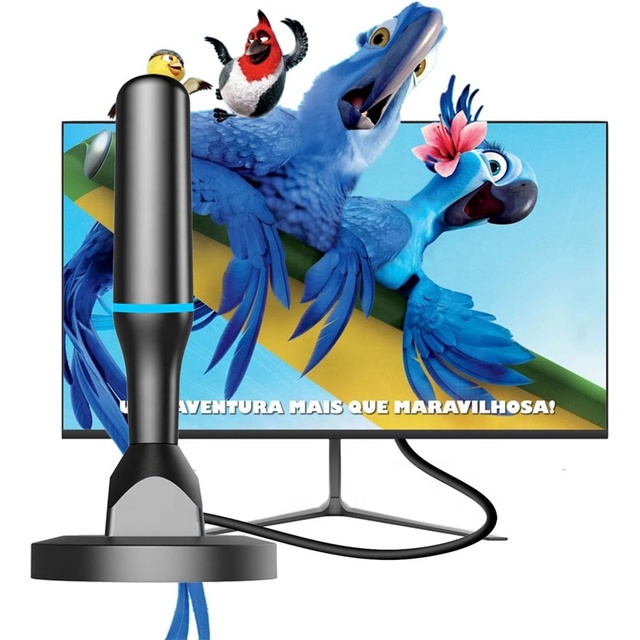 Annxin Magnetic A-08 Smart TV Digital Automatic Satellite Antenna Indoor WiFi External UHF Magnetic Base 4.5dBi Gain Black