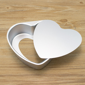 ถาดอบเค้กรูปหัวใจอลูมิเนียมขนาด4/ 6/8/10นิ้วพร้อมแม่พิมพ์อบขนมเค้กด้านล่างที่ถอดออกได้ - Product Image 5