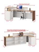 Bureau de réception en bois massif avec coins arrondis, design simple et moderne, pour restaurant, café, salon de beauté, hôtel, magasin de détail, luxe