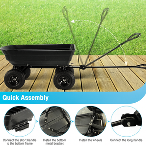 Carretilla de Jardín de Polietileno de Alta Resistencia al Mejor Precio, Mecanismo de Descarga Patentado para Transportar Leña y Restos de Jardín - Modelo GARPYC000 - Product Image 3