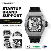 Montre squelette tourbillon pour homme CRONUSART, remontage manuel, boîtier en titane, étanche 5 ATM, verre saphir, bracelet en fluororubber