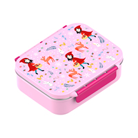 Contenedor de Alimentos Portátil y Reutilizable, Lonchera de Acero Inoxidable para Niños, Diseño Bonito, Etiqueta con Nombre, Asa, Caja Bento
