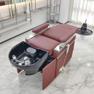 Lit de <span class=keywords><strong>shampoing</strong></span> de massage électrique multifonctionnel, fauteuil de <span class=keywords><strong>shampoing</strong></span> électrique inclinable adapté au salon de coiffure Salon de beauté - Product Image 1