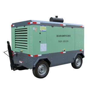 Hot Sales Moving 15hp Diesel Drive Compressor Screw Air Compressor With Diesel Engineer