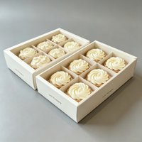 Boîte à tiroir blanche avec poignée pour emballage alimentaire jetable de macarons, cupcakes et gâteaux, biodégradable, qualité alimentaire