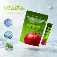 Aeglewell OEM Poudre d'électrolytes saveur cidre, hydratation rapide, sans sucre, stévia, Keto, 30 sticks, complément sportif