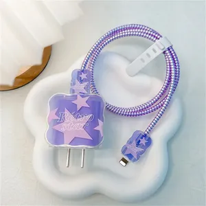 Protection de câble USB en forme de cœur mignon, étui de protection pour chargeur rapide, compatible <span class=keywords><strong>avec</strong></span> l'adaptateur <span class=keywords><strong>Apple</strong></span> <span class=keywords><strong>iPhone</strong></span> 18/20W US, protection du câble de données - Product Image 5