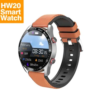 HW20 serin akıllı saat ip68 su geçirmez erkekler için spor spor kalp hızı 3 stilleri ile menüler yuvarlak SmartWatch Hombre