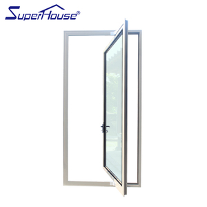Superhouse 2024 pintu eksterior pintu depan masuk kaca Pivot pintu masuk bingkai Aluminium gaya modern untuk rumah - Product Image 3