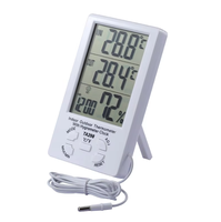 ABS Thermo-Hygrometer with LCD Display -40-70 Temperature Range 10%-99% Humidity Large LCD Clock Thermometer