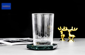 Vaso de rayas Taza de <span class=keywords><strong>vidrio</strong></span> Patrón de costilla 220ML Tazas de whisky Cristalería Diamantes transparentes Cristalería Agua Jugo <span class=keywords><strong>Vidrio</strong></span> Grado alimenticio - Product Image 4