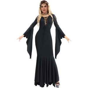 Disfraces de Halloween de <span class=keywords><strong>vampiro</strong></span> para <span class=keywords><strong>mujer</strong></span>, <span class=keywords><strong>disfraz</strong></span> de Cosplay Sexy de Viuda Negra, Mangas de murciélago, vestido de bruja gótica - Product Image 1
