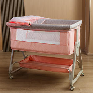 <span class=keywords><strong>Lit</strong></span> bébé multifonctionnel en métal, berceau pour bébé, <span class=keywords><strong>lit</strong></span> d'appoint avec <span class=keywords><strong>moustiquaire</strong></span> et roues, <span class=keywords><strong>lit</strong></span> d'hôpital pliable pour nouveau-né - Product Image 4