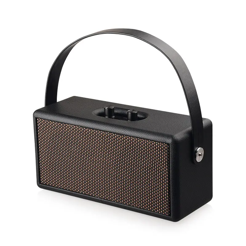 4500Mah Rechargeable Battery 16W Heavy Bass Music Player Outdoor Speaker Retro Wooden Bluetooths Speaker