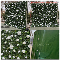 Mur de fleurs artificielles en tissu 3D/5D DKB personnalisé, panneau mural de roses en soie artificielle pour mariage, toile de fond décorative
