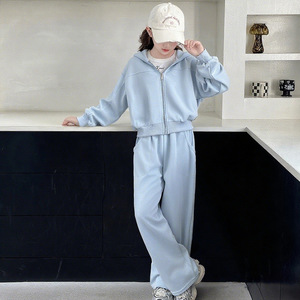 Nuovo Set Autunnale 2026 per Bambine: <span class=keywords><strong>Felpa</strong></span> con Cappuccio e Zip <span class=keywords><strong>Gialla</strong></span> e Blu + Pantaloni, Completo Sportivo 2 Pezzi - Product Image 3