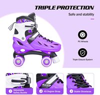 Patins à roulettes populaires à 4 roues lumineuses en PU, tailles fixes, chaussures de patinage à semelle rigide pour sports de plein air adultes