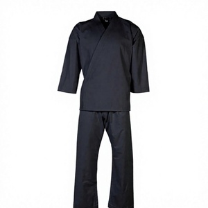 Lightweight Black 100% Cotton Quick Dry Loose Fit Karate Uniforms OEM Service Custom Brand - Product Image 1