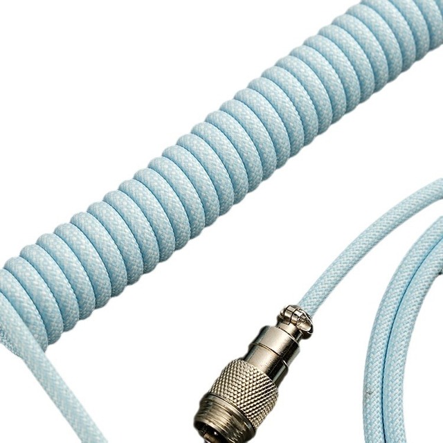 Custom Mechanical Keyboard Coiled Cable USB 3.1 Type C, 1.2m Coiled USB C Cable with Aviator Connector, Orange