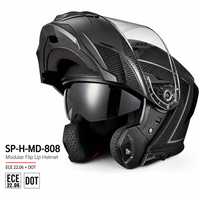 Casque de moto modulaire ECE 2206 de haute qualité, visière double relevable, ABS, logo personnalisé, déverrouillage rapide Superfasty, toutes saisons