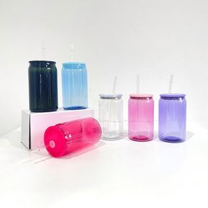 Unbreakable Clear Transparent Colored Jelly 16oz 20oz <b>Plastic</b> Acrylic Cans Soda Beer Can <b>Cup</b> With Colorful PP Lid - Product Image 2