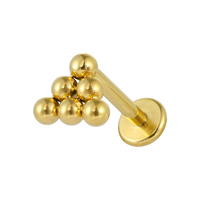 Bijoux de piercing tendance en titane plaqué or rose ASTM F136, style fleur délicate, serti de petites billes, vente en gros Superstar