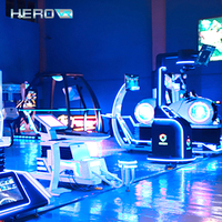 Simulateur de course de moto VR HEROVR Mini, facile à utiliser, pour parc d'attractions, maison, divertissement intérieur/extérieur, en métal, 14 jeux