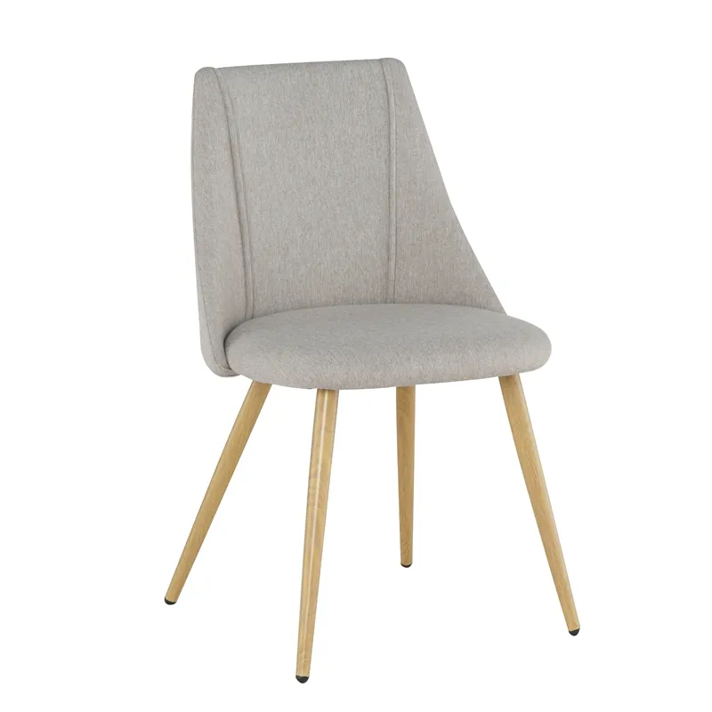 Luxury family Fabric Soft Seat Round Back Dining Chair With wooden effect metal leg