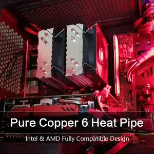 Kardan adam CPU soğutucu RGB 6 ısı borusu soğutucu PC soğutucu PWM bilgisayar fanı sessiz Intel LGA 1700 1200 115X AMD AM5 AM4 CPU soğutma fanı