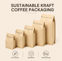 Sachet de café kraft imprimé sur mesure, pochette en aluminium pour café filtre, sachet anti-humidité avec protection aromatique, scellé sur 8 côtés, faible MOQ