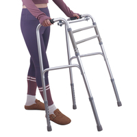 Déambulateur en acier inoxydable pour personnes handicapées, réglable en hauteur, pliable, aide à la marche pour les personnes âgées