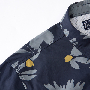 Chemise hawaïenne décontractée haut de gamme pour homme, 100 % coton, tissu popeline imprimé numériquement, manches courtes, col rabattu - Product Image 4