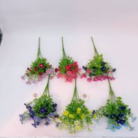 Buket Bunga Daisy Buatan dengan Daun Eucalyptus Bulat, Bunga Liar Palsu Sutra Realistis untuk Dekorasi Bunga Rumah, Taman, dan Pernikahan