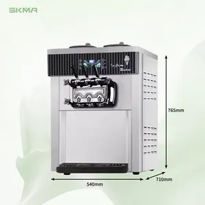 2024 New Equipment Soft Ice Cream Frozen Yogurt Machine Easy To Operate Table Top 3 Flavors Hard Ice Cream Machine
