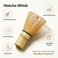 Fouet à matcha japonais en bambou personnalisé avec logo, fouet à thé en bambou naturel pour thé vert