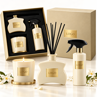 Nouveau Coffret Cadeau Luxe Bougie Parfumée et Diffuseur à Bâtonnets – Rose Personnalisée pour Aromathérapie et Parfum d'Ambiance pour Fêtes et Événements