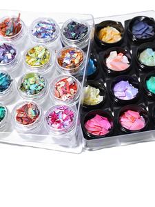 Coquillages d'abalone irréguliers de qualité supérieure, mélange de couleurs, paillettes pour nail art, tranches de coquillages naturels, charmes pour ongles, flocons, poudre acrylique - Product Image 4