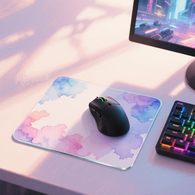 Best Selling Bulk Customization Premium PU Anti Slip Base Tempered Glass Mouse Pad Gaming for Mouse Gaming Pc Laptops